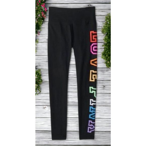 60% OFF NWT - Victoria's Secret Love Pink Logo High Waist Full Length Leggings S - Picture 1 of 4